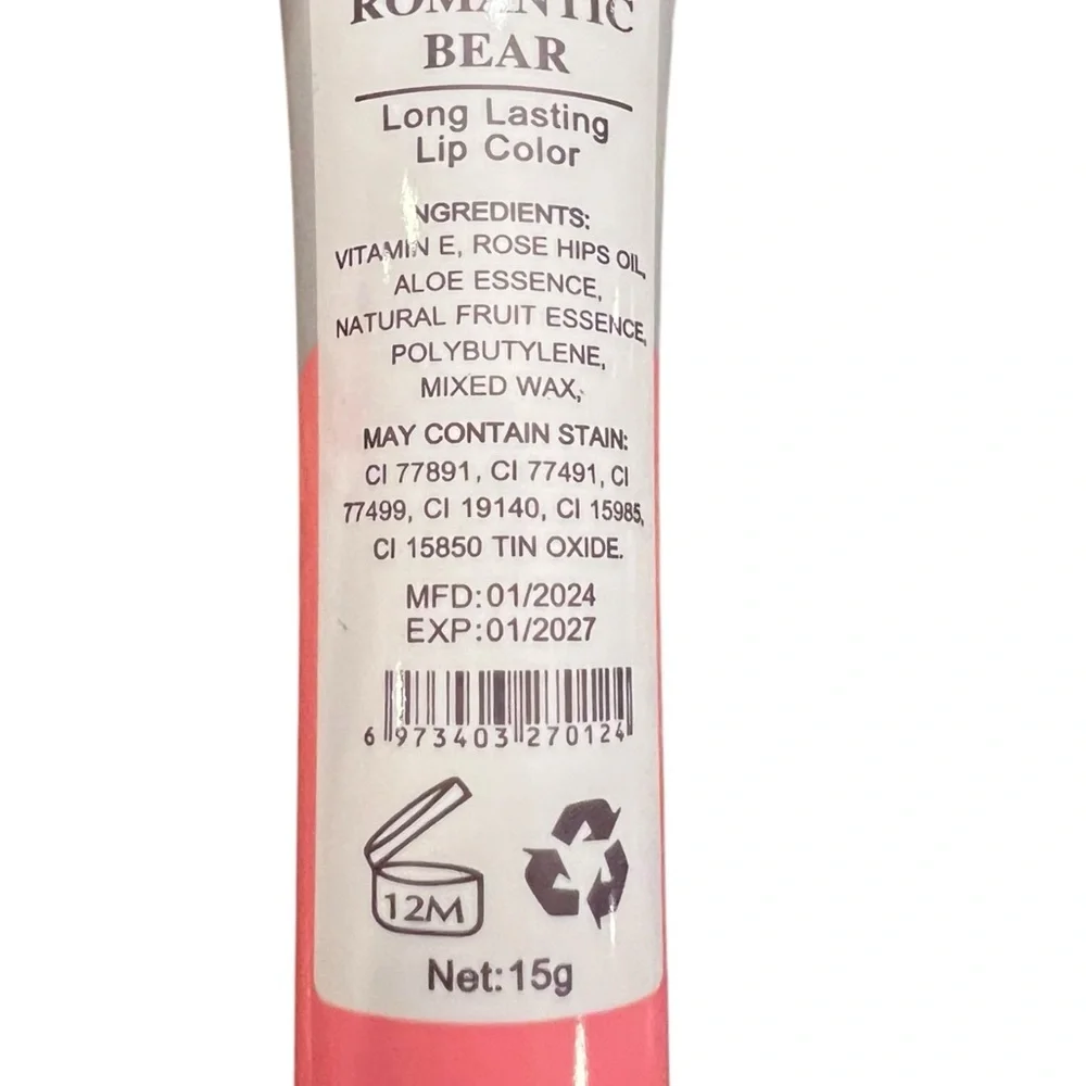 ROMANTIC BEAR LIP STAIN TATTOO MAGIC FLAWLESS LONG LASTING Lovely Peach‎ NEW
